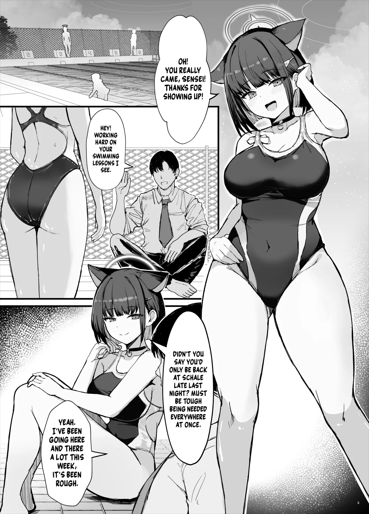 Hentai Manga Comic-Fucking Kazusa in a Swimsuit After School-Read-2